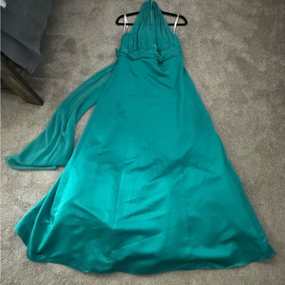 David's Bridal Elegant Teal Gown